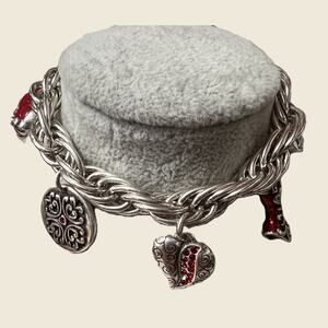 Brighton Go Red For Women Heart Charm Bracelet w Tin (2007)